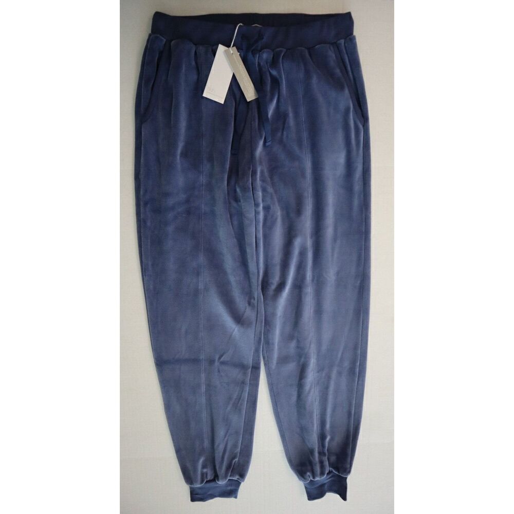 Skin Worlwide Women Sz 2/M Azure Blue Audriana Mid-Rise Velour Jogger Pants